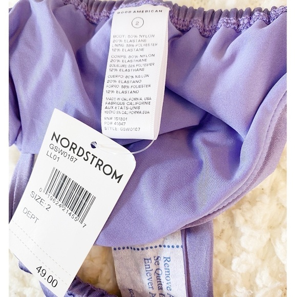 Good American Shine Ruch Perfect
Fit Bikini Bottom in Lilac Size 2 - Picture 4 of 7